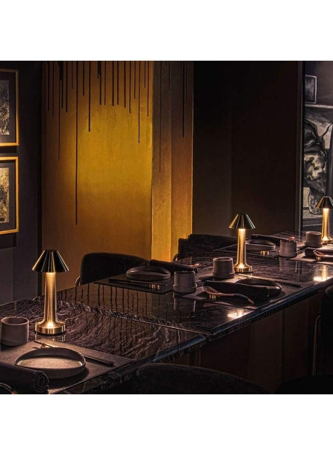 2.4W Dimmable Table Lamp with LED Touch Switch from Ve 2 Com, Rechargeable, Made of Aluminum, Wireless, for Restaurant, Bar, and Cafe, Gold - Image 3