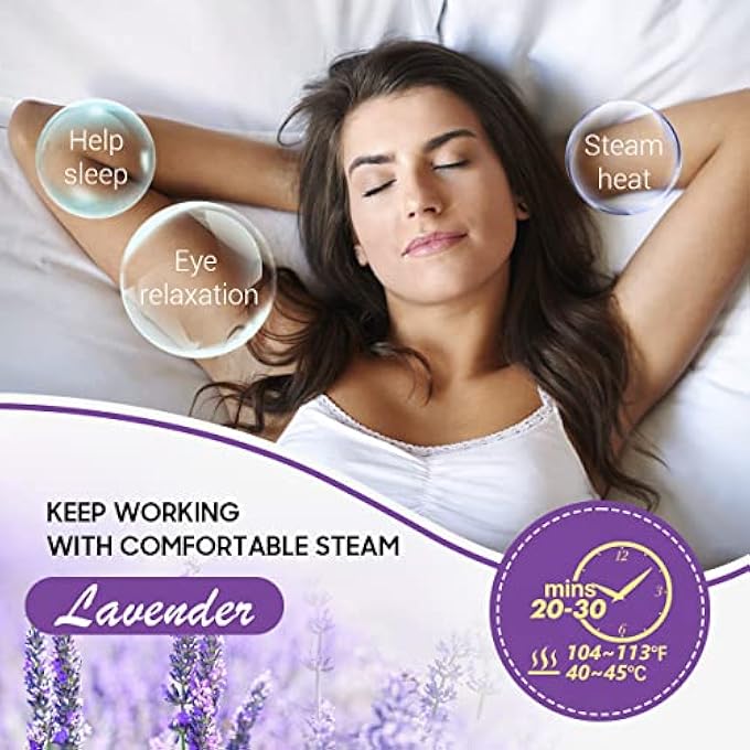 BeMyLady Lavender Eye Mask 16 Packs Heated Eye Mask for Dark Circles and Puffiness Disposable Soothing Headache Relief, Steam Eye Mask for Puffy Eyes, Skincare, Hydrating and Relieve eye fatigue - Image 3