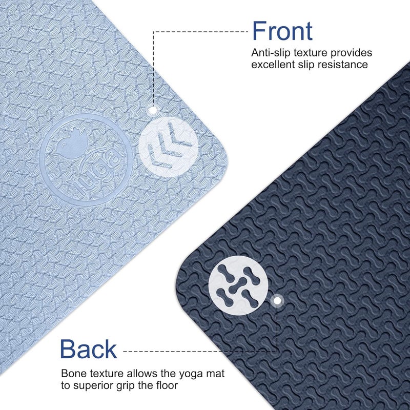 IUGA Yoga Mat Thick Non Slip Anti-tear Pilates Mat Eco Friendly Hot Yoga Mats for Workout & Exercise(72"x 24"x 6mm) - Image 3