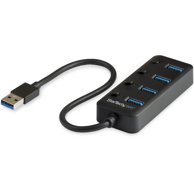Startech.com StarTech 4 Port Bus Powered USB Hub with Individual OnOff Switches USB 30 5Gbps Expansion Hub DesktopLaptop USBA to USBA Splitter - Image 2