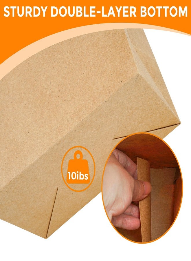 MOXARYSU 6 Pcs Brown Gift Bags with Clear Window: 9.8x5.1x7.1 Inch Medium Kraft Paper Bags with Handle For Party Business Birthday Wedding - Image 5
