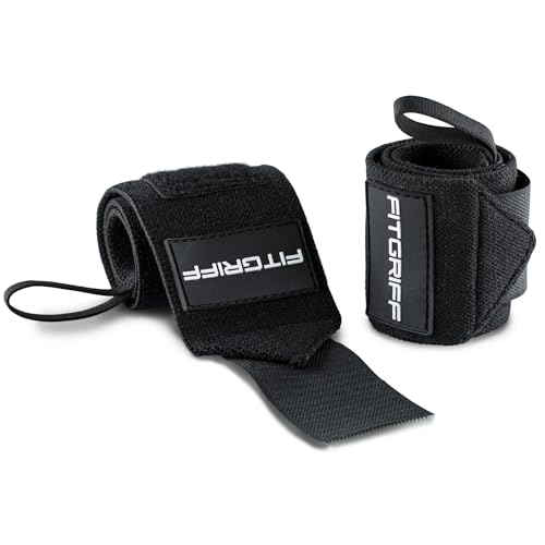 Fitgriff® Wrist Wraps for Weightlifting (18") Heavy-Duty Support for Gym, Bench Press, and Pushups (1 Pair) - for Men and Women (Black) - Image 5