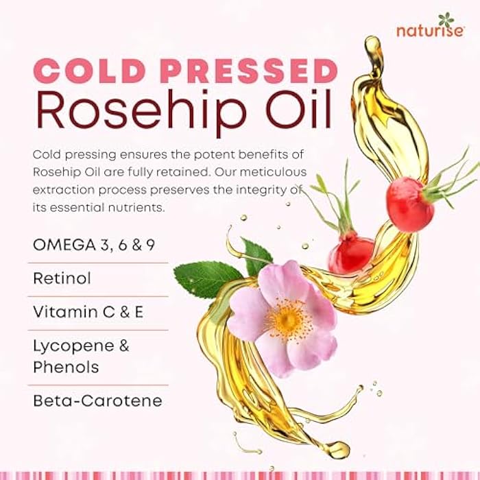 Naturise Organic Rosehip Seed Oil for Face, 100% Pure, Natural Cold Pressed Rose Hip Oil for Skin, Hair, Nails and Body Care (4 FL. OZ.) - Image 3