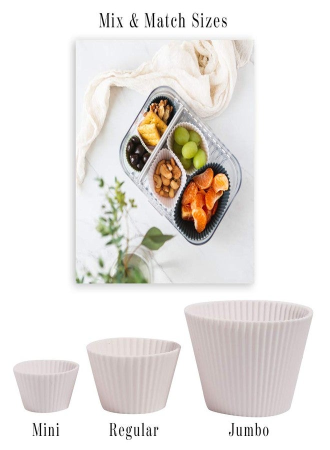 The Silicone Kitchen أكواب خبز سيليكون قابلة لإعادة الاستخدام من ذا سيليكون كيتشن، غير سامة، خالية من مادة BPA، آمنة للغسل في غسالة الصحون، عادية، عبوة من 12 قطعة، لون أبيض أنيق - Image 5