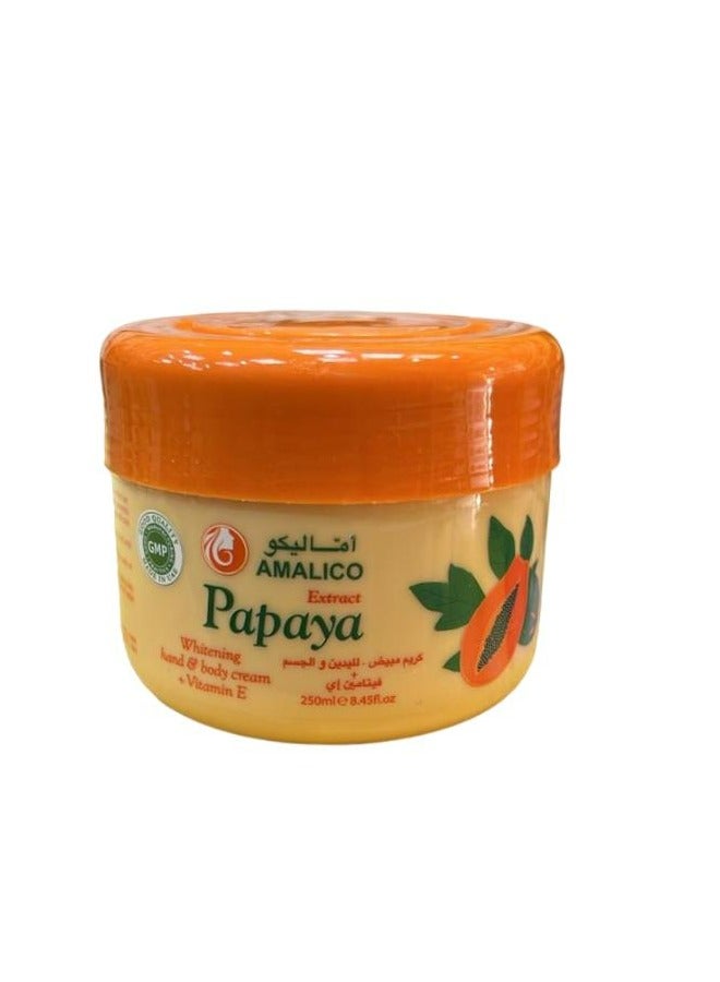 AMALICO Papaya Whitening Hand & Body Cream + Vitamin E 250 ML - Image 1