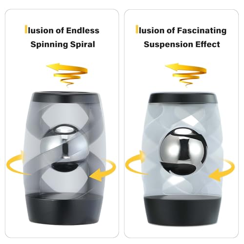 Lifidea Kinetic Optical Illusion Toys Kinetic Desktop Fidget Spinner Toys Cool Gadget Desk Toy Fidget Toys Gift for Various Holidays Kinetic Spinner Ball Relieve Stress Anxiety for Kids and Adults Black - Image 5