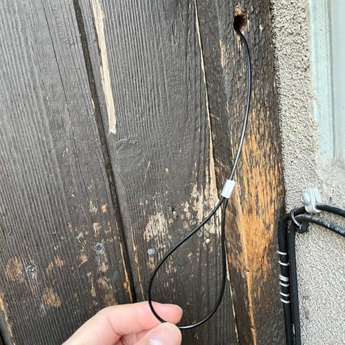 Firofend Door Latch - Self-Locking Gate Latch for Outdoor Fence, Black Steel Automatic Gravity Lever Lock with Fasteners, Gate Latch for Wooden Fence, Versatile Gate Latches with Spring &Cable Pull String - Image 5