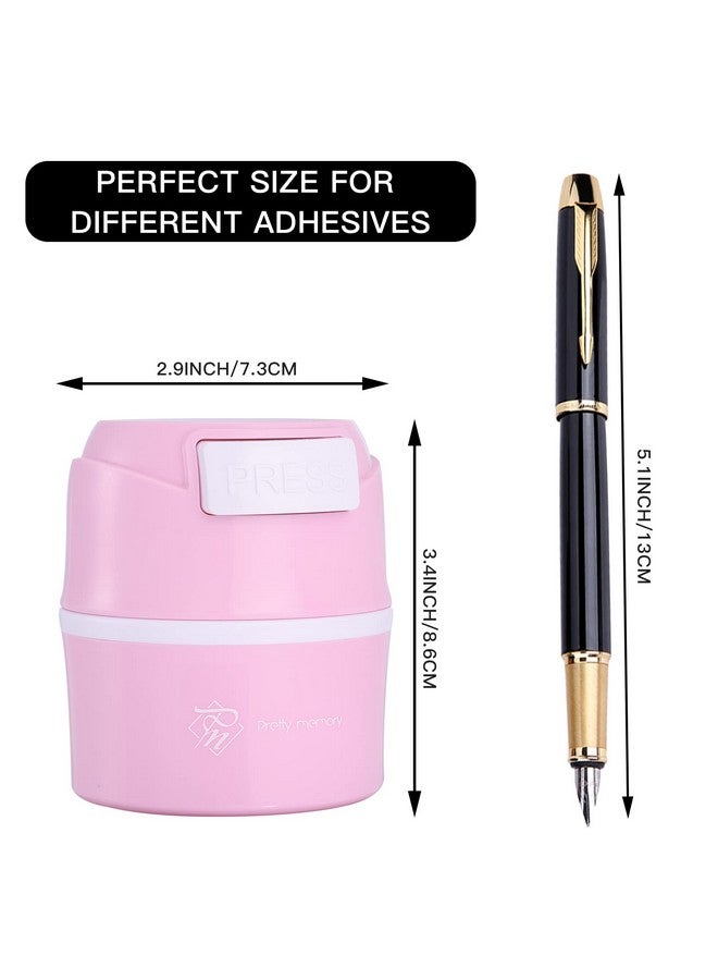 بريتي ميموري حاوية تخزين غراء الرموش، حامل غراء الرموش محكم الغلق، حامل جرة لاصقة لـ 38 زجاجة من لوازم تكنولوجيا الصمغ التي يجب اقتناؤها (وردي) - Image 2