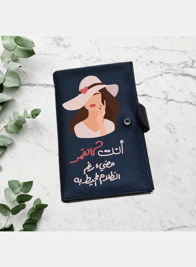 محفظة جلد صناعي - سوداء - طباعة بوهو على جانب واحد - Image 2