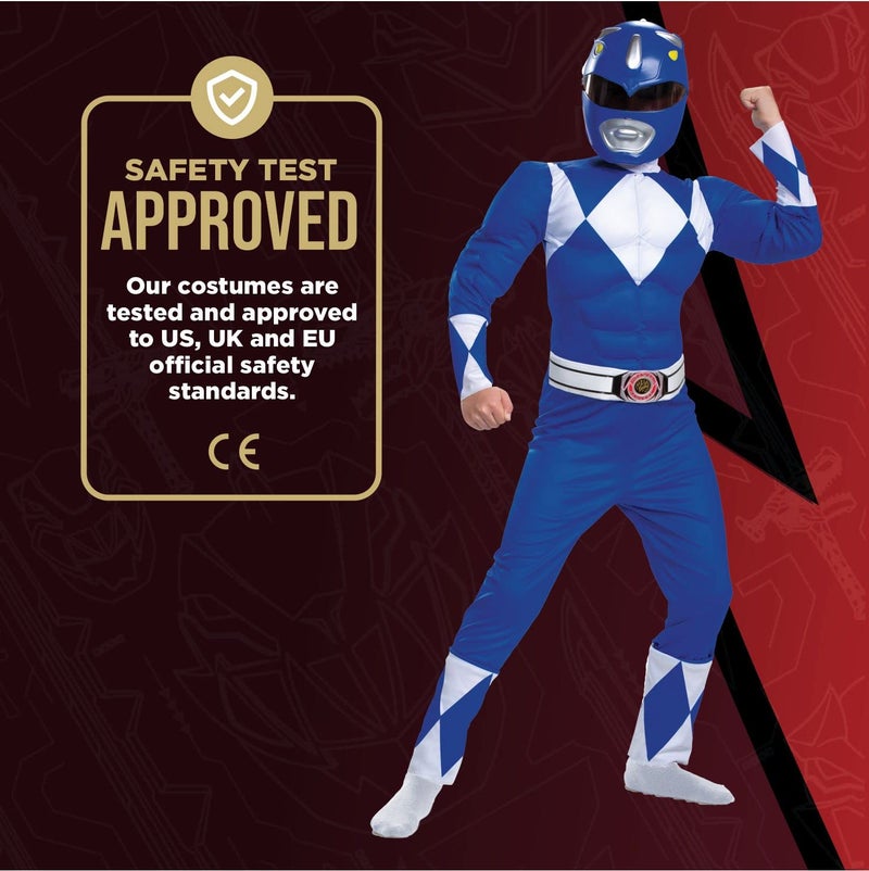 Disguise Blue Power Ranger Costume, Officially Licensed Power Rangers Beast Morphers Costume for Kids, Medium (7-8) - Image 5