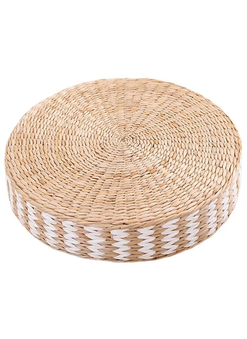 HOME TASTE Japanese Floor Cushion 40x10cm – Soft Thick Tatami Meditation Seat for Adults & Kids – Round Floor Pillow for Yoga, Living Room, Bedroom, Nursery & Majlis Home Décor  - Image 1