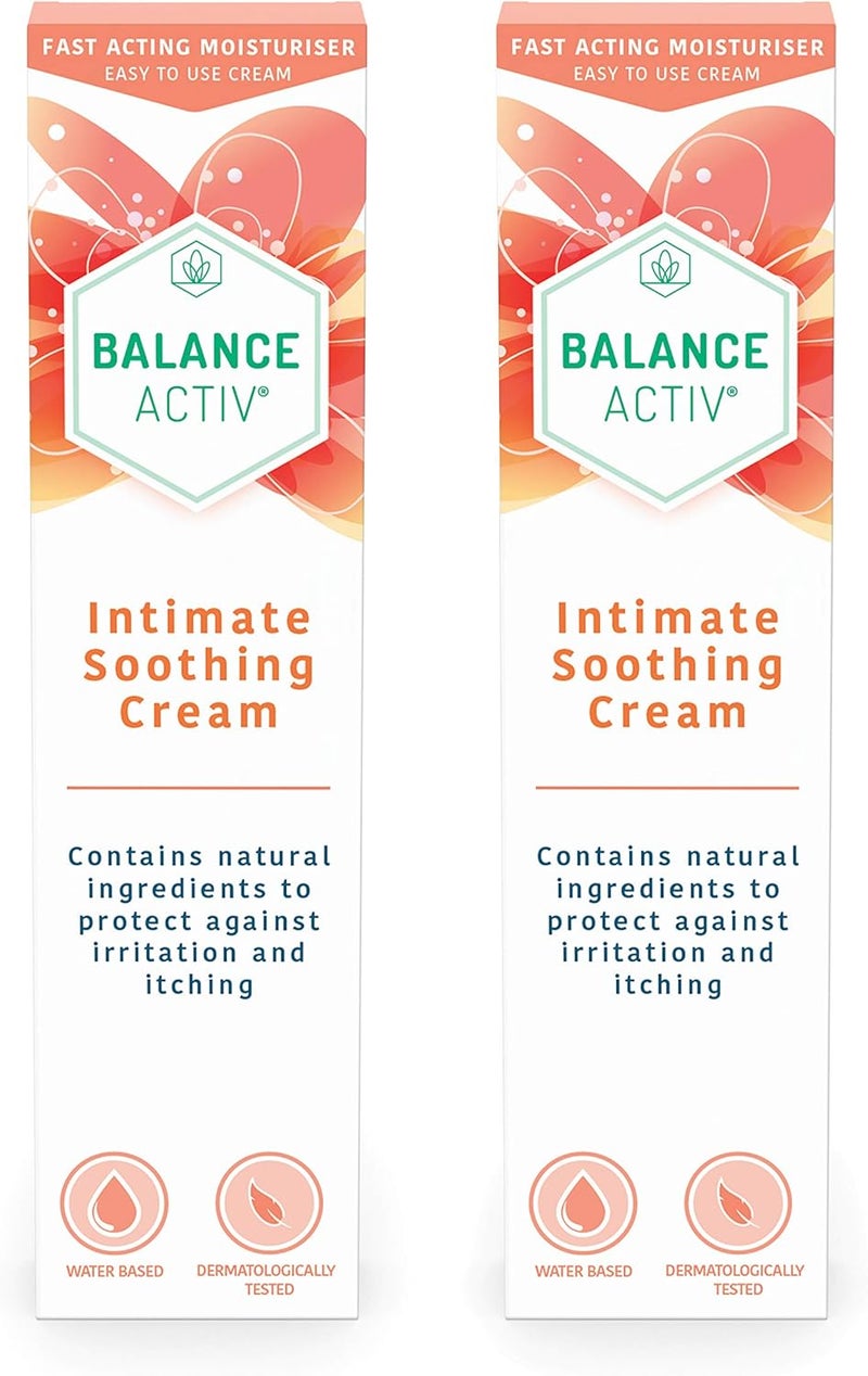 Balance Activ Intimate Soothing Cream FastActing Relief from Intimate Irritation for Women Soothes Itching Redness Soreness 2 Pack of 40mL Tubes - Image 1