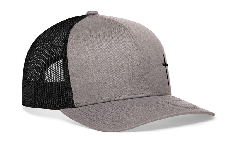 HAKA Corner Cross Gray & Black Trucker Hat â€“ Cross Mesh Snapback Cap for Men, Women & Golf, Christian Design Baseball Dad Hat - Image 2