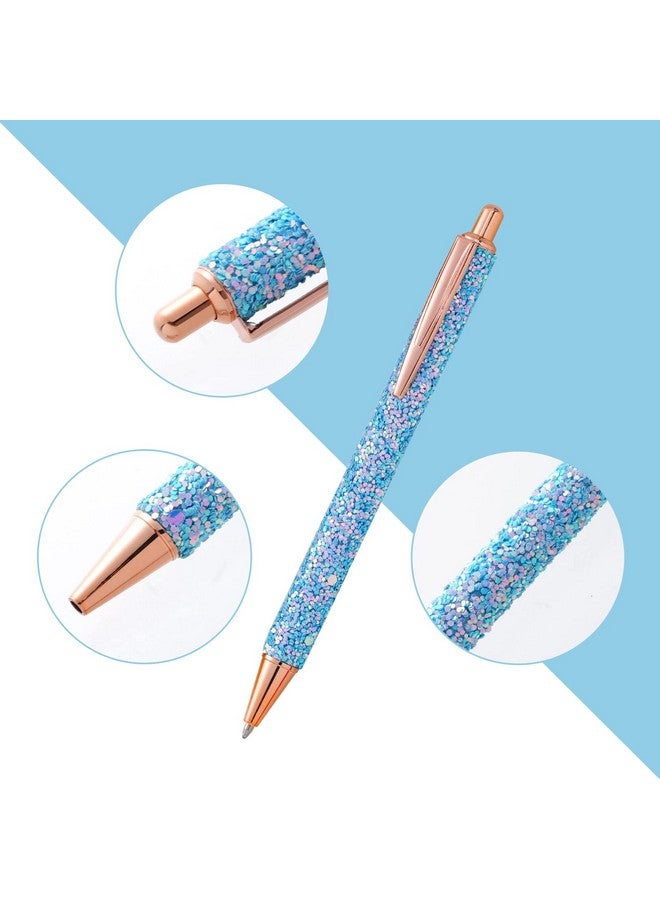 jiebor 11Pcs Fancy Pens Glitter Pens Cute Fun Pretty Pens Metal Retractable Ballpoint Pens Cool Pens For Women Teacher Writing Business Office Gift Supplies Black Ink - Image 4