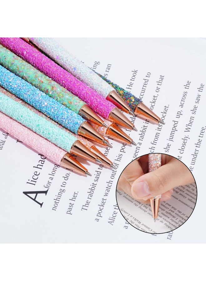 jiebor 11Pcs Fancy Pens Glitter Pens Cute Fun Pretty Pens Metal Retractable Ballpoint Pens Cool Pens For Women Teacher Writing Business Office Gift Supplies Black Ink - Image 2