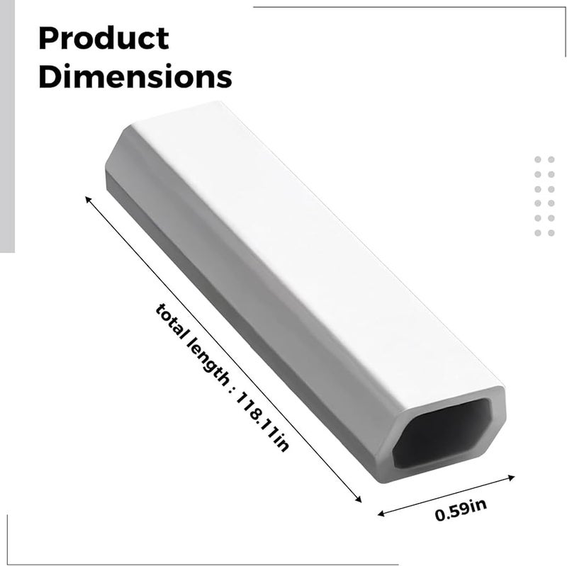 Gray PVC Cable Channel 0.6 Inch Wide Cord Cover Wire Management For Home Office - Image 3