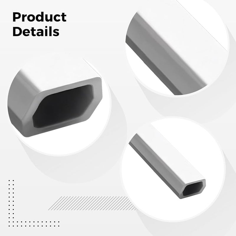 Gray PVC Cable Channel 0.6 Inch Wide Cord Cover Wire Management For Home Office - Image 4