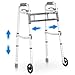 Delog Narrow Folding Walker for Seniors with Trigger Release and 5 Inches Wheels Lightweight Supports Up to 350 lbs Aluminum Folding Walker for Elderly Handicapped and Disabled - Image 1