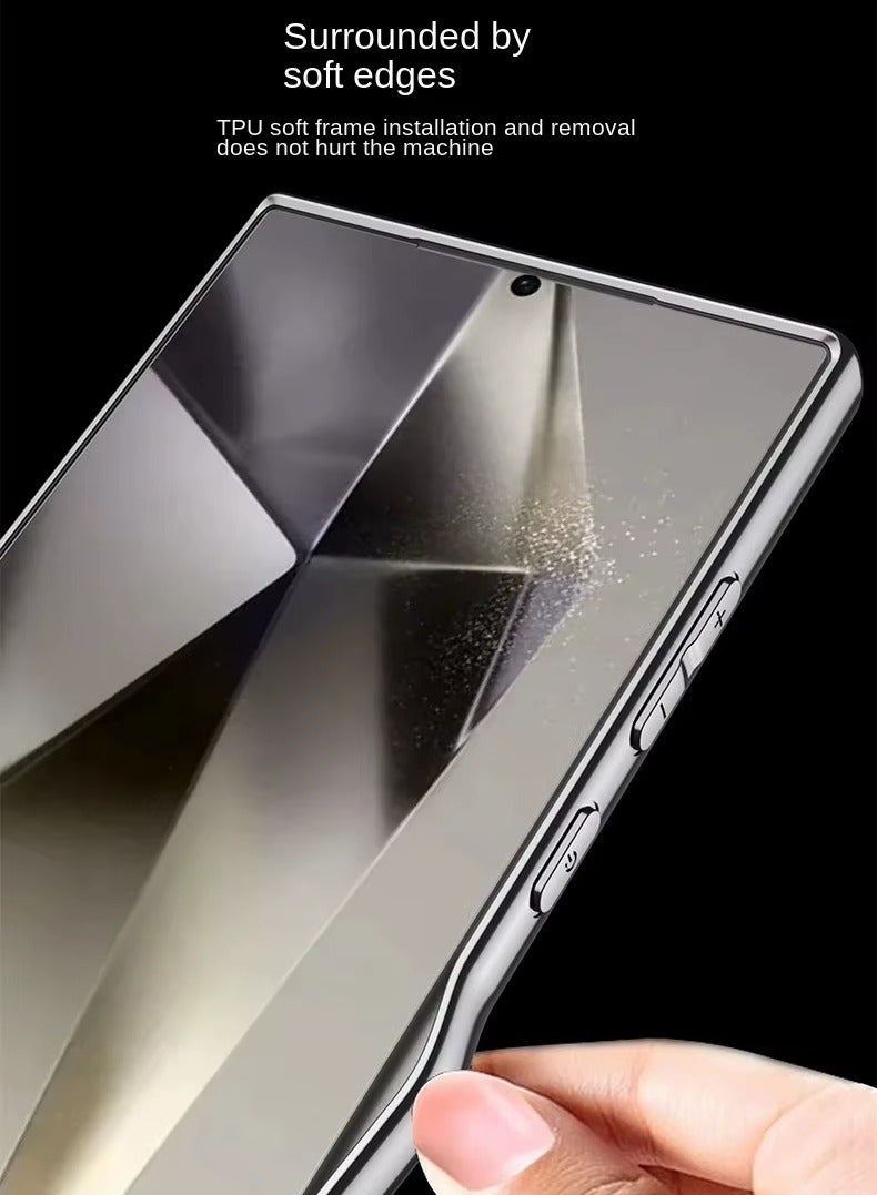 GKK Luxury Leather Case for Samsung Galaxy S25 Ultra (2025) ,Electroplated with Camera Protected and Pen Slot Design Support Wireless Charging - Pen Not Included  - Image 3