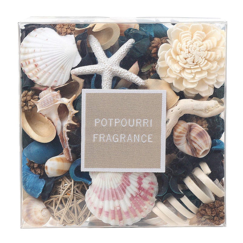 Qingbei Rina Summer Potpourri Dried Flowers, Ocean Breeze Scented Potpourri Bowl Filler,Vase Filler,Home Fragrance, Beach Coastal Sea Shell Bathroom Decor,14 oz(Blue) - Image 1