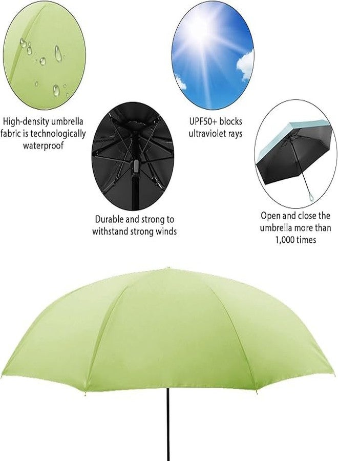 Zorzel Mini Sun Travel Umbrella Ring handle Coating Layer Fabric Compact Folding Purse Umbrella, Lightweight Small Portable Backpack, Rain Sun, Blocking, Anti UPF 50 UV Protection (Multicolour) - Image 2