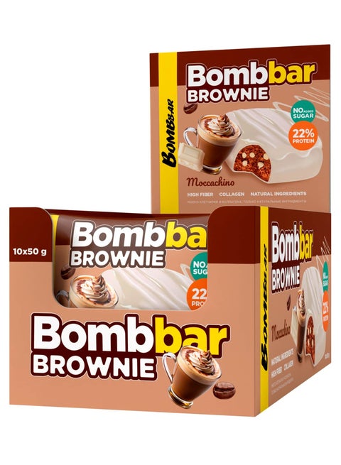 Collagen Protein Brownie Moccachino, High Fiber and No Sugar Added 10x50g