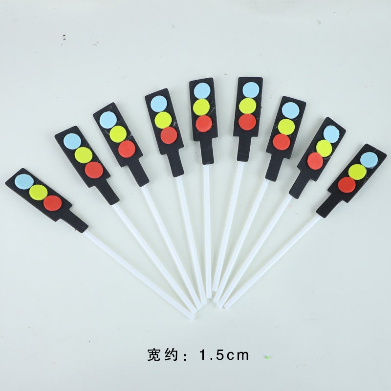 Kids Birthday Cake Topper Cars Theme Eva traffic light 10 pieces 