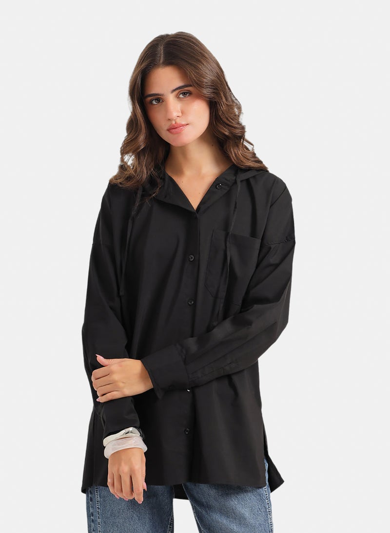 Carina Hooded Button-Up Shirt - Image 1