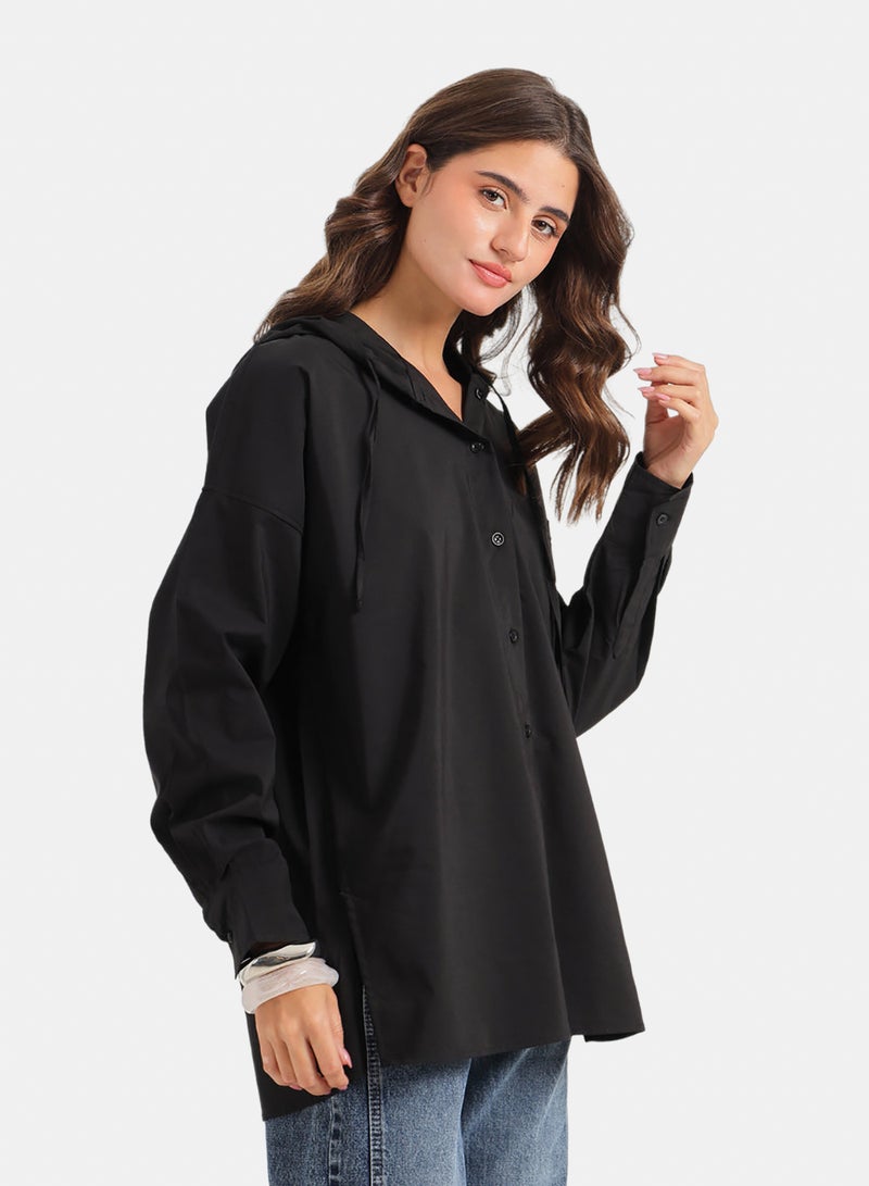 Carina Hooded Button-Up Shirt - Image 2