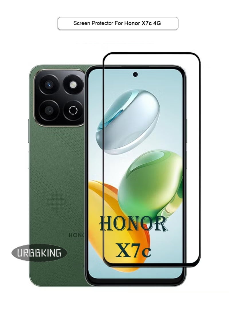 URBBKING Honor X7c Screen Protector | Tempered Glass Compatible with Honor X7c | Screen Protector Full HD Quality Tempered Glass Anti-Scratch Edge to Edge Coverage with Easy Installation Kit - Black - Image 1