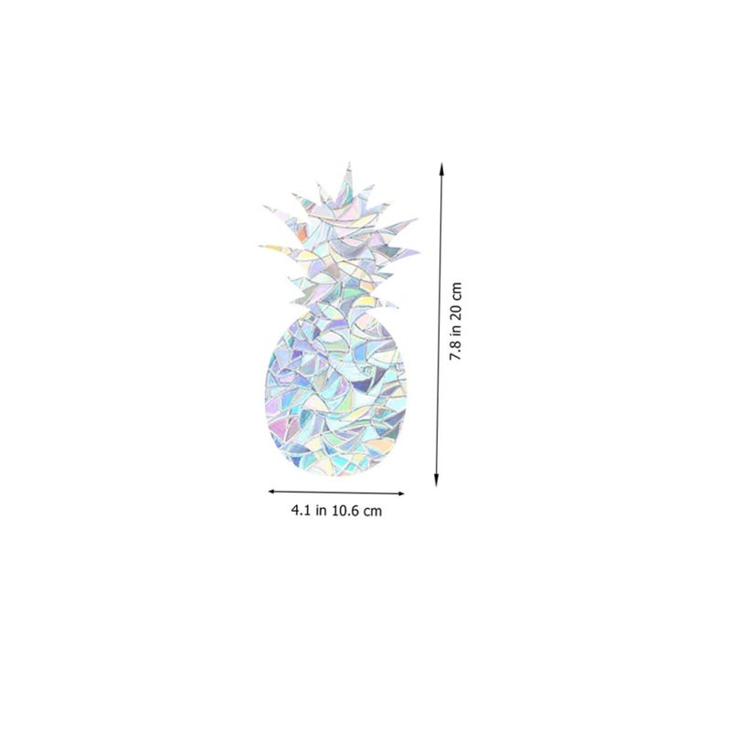 Static Cling Pineapple Window Decals 4 Pack Creative Refraction Design For Home Party - Image 3