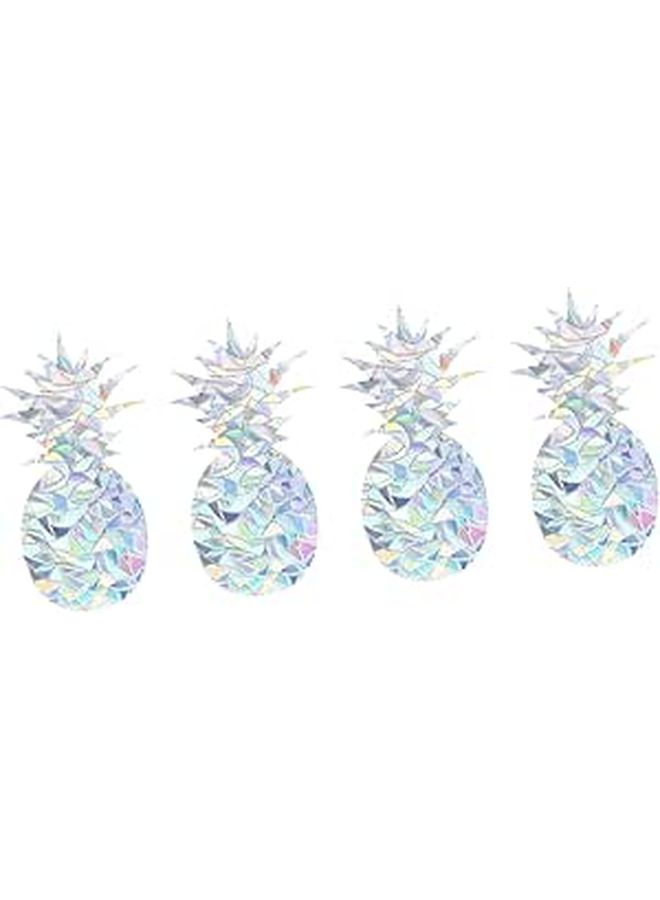 Static Cling Pineapple Window Decals 4 Pack Creative Refraction Design For Home Party - Image 1