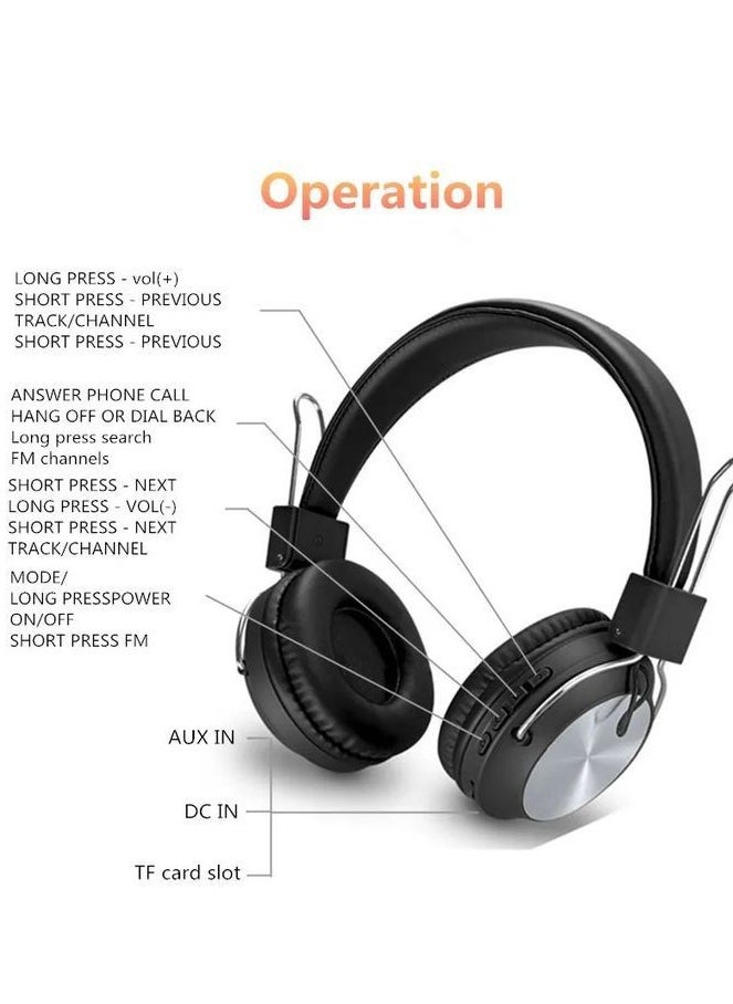 SODO - SD-1001 Dual Mode "Bluetooth-FM - sd card -Wireless Headphone - Black - Image 1