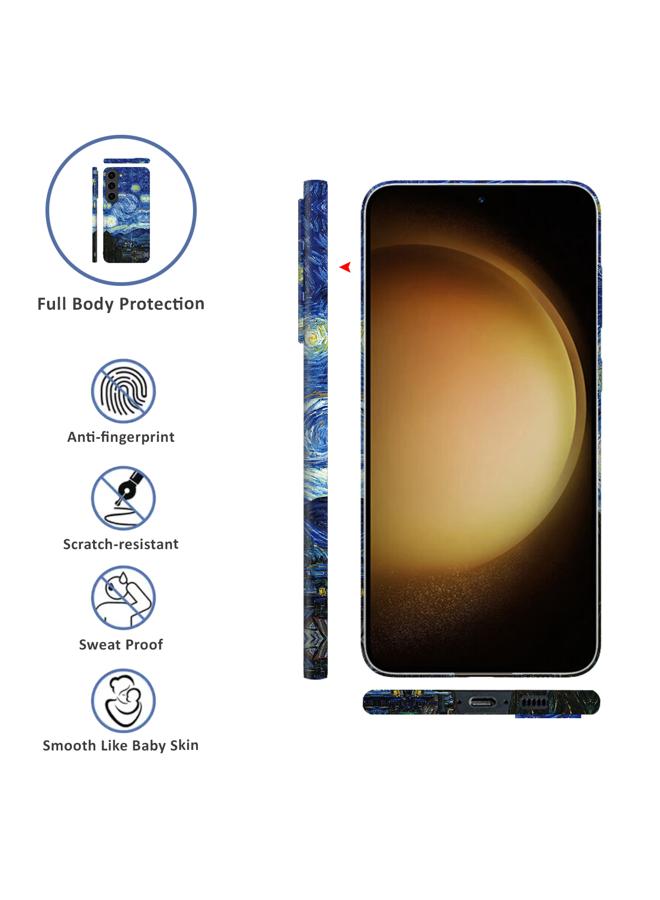 Samsung Galaxy S23+ Art Oil Painting Phone Case - Van Gogh Starry Night - Full Pack Frosted Cool Creative Lens Anti Drop Case  - Image 3