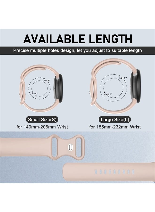 OVERSTEP Compatible for Google Pixel Watch Bands, Soft Silicone Sport Strap Metal Buckle for Google Watch Band, Replacement Google Pixel Watch 2022 Band for Women Men (Large, Pink)  - Image 4