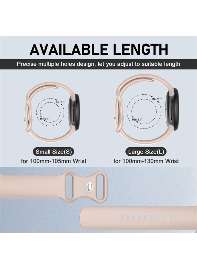 OVERSTEP Compatible for Google Pixel Watch Bands, Soft Silicone Sport Strap Metal Buckle for Google Watch Band, Replacement Google Pixel Watch 2022 Band for Women Men (Large, Pink)  - Image 5