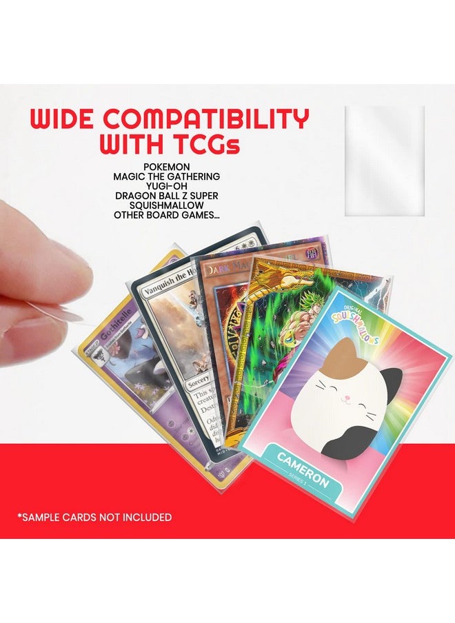 EVORETRO - 200 Perfect Fit Sleeves - For Pokemon Card Sleeves, Mtg Inner Sleeves, Yugioh, Paldean Fates, Lorcana, One Piece, Dragon Ball. 2.5X3.5 Double Sleeve, Inner Card Sleeves 63.5Mm X 88Mm - Image 1