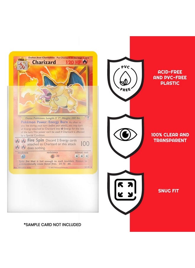 EVORETRO - 200 Perfect Fit Sleeves - For Pokemon Card Sleeves, Mtg Inner Sleeves, Yugioh, Paldean Fates, Lorcana, One Piece, Dragon Ball. 2.5X3.5 Double Sleeve, Inner Card Sleeves 63.5Mm X 88Mm - Image 1