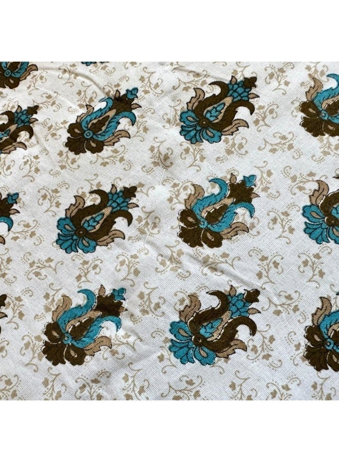 ecotattva Baby Quilts Big Brown flowers and white blue flowers - Image 2