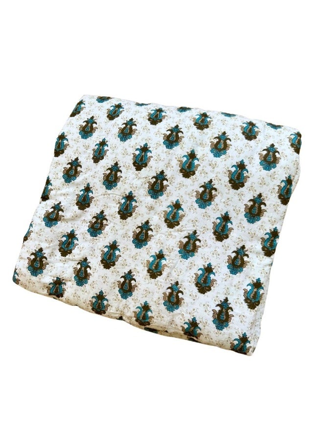 ecotattva Baby Quilts Big Brown flowers and white blue flowers - Image 3