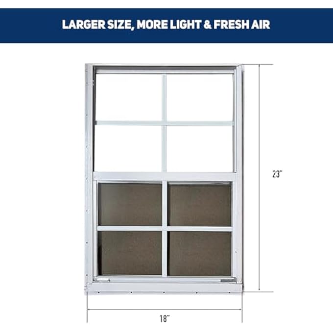 18"X23" Shed Window For Chicken Coop, Playhouse And Mobihome, White Windows For Exterior Sheds, Mobile Home, Garage And Green House - Image 2