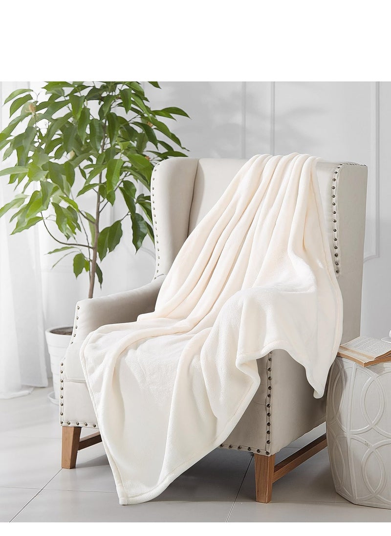Moon Flannel Microfiber Sofa Blanket, Luxury Light Silver Throw Blanket, King Size Lightweight and Comfortable for Bed and Sofa, Super Soft and Warm Solid Color  - Image 1