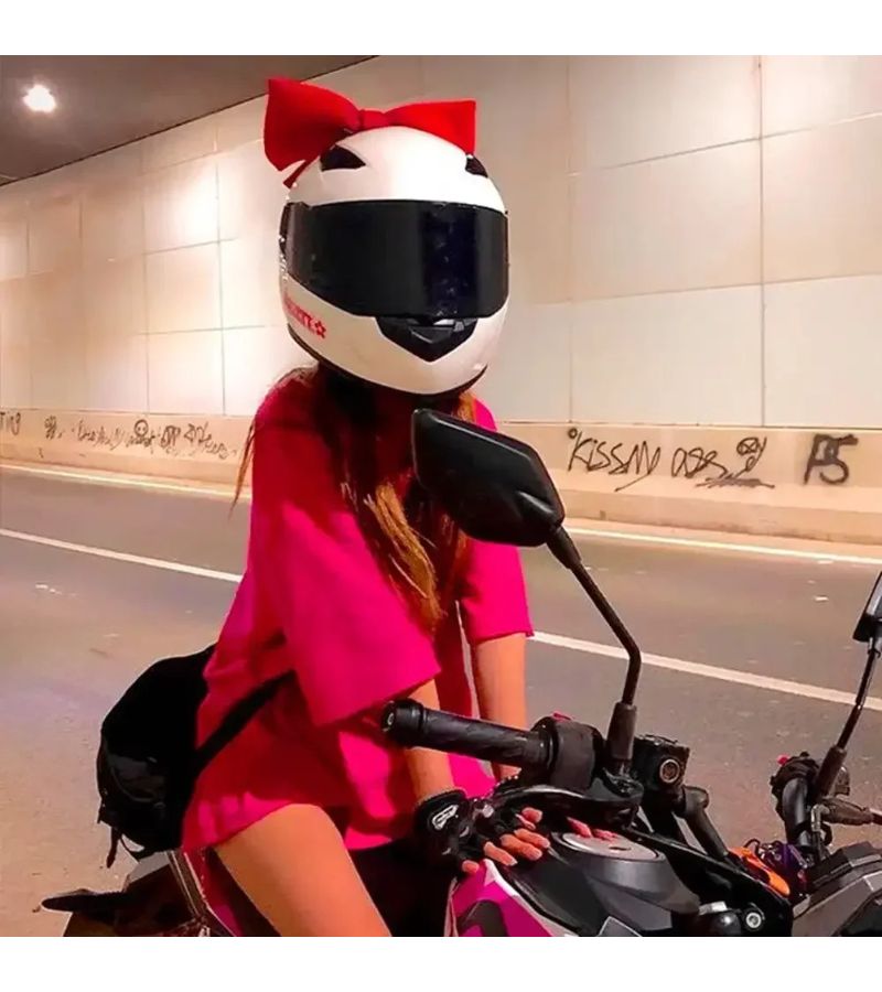 Light Pink Bow Decorations For Electric Bicycle And Motorcycle Helmets - Image 5