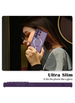 ShebSheb for Samsung Galaxy S22 Ultra Case Glitter, Clear Magnetic Phone Cases with Camera Lens Protector [Compatible with MagSafe] Bling Sparkle Plating Soft TPU Slim ShockProof Protective Cover  - Image 3