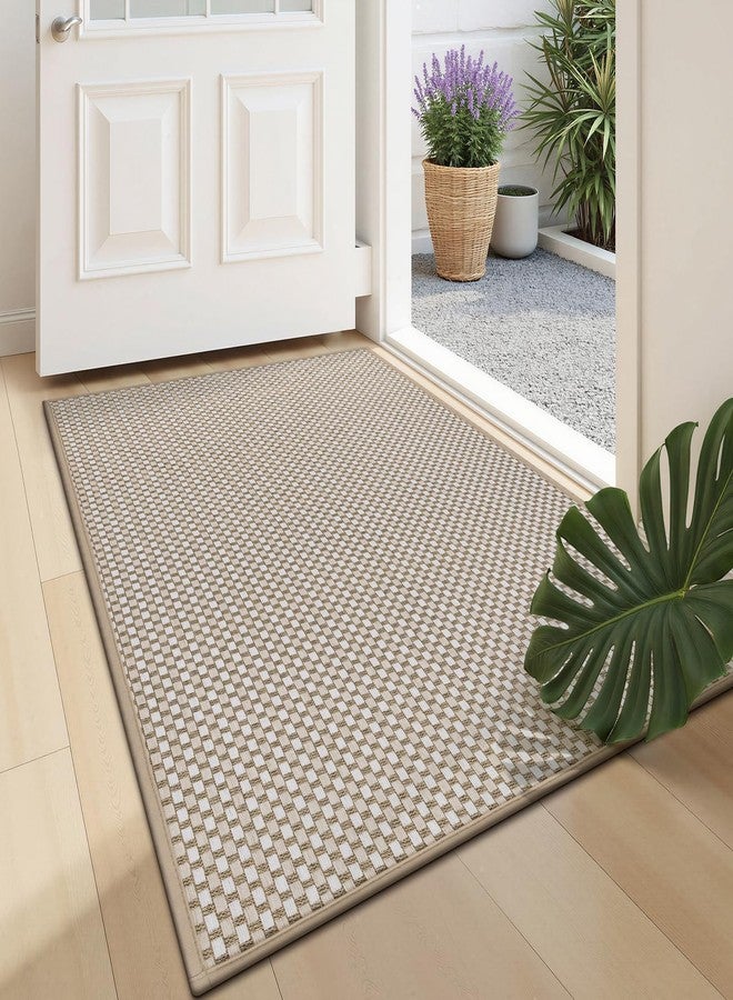 U'Artlines Door Mat 24"x36",Non Slip Rubber Backing Floor Mats, Absorbent Dirt Resistant Low-Profile Doormats, Front Door Mat for Indoor Outdoor Entry, Patio, Porch Beige - Image 1