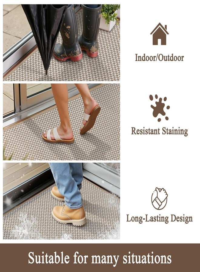 U'Artlines Door Mat 24"x36",Non Slip Rubber Backing Floor Mats, Absorbent Dirt Resistant Low-Profile Doormats, Front Door Mat for Indoor Outdoor Entry, Patio, Porch Beige - Image 5