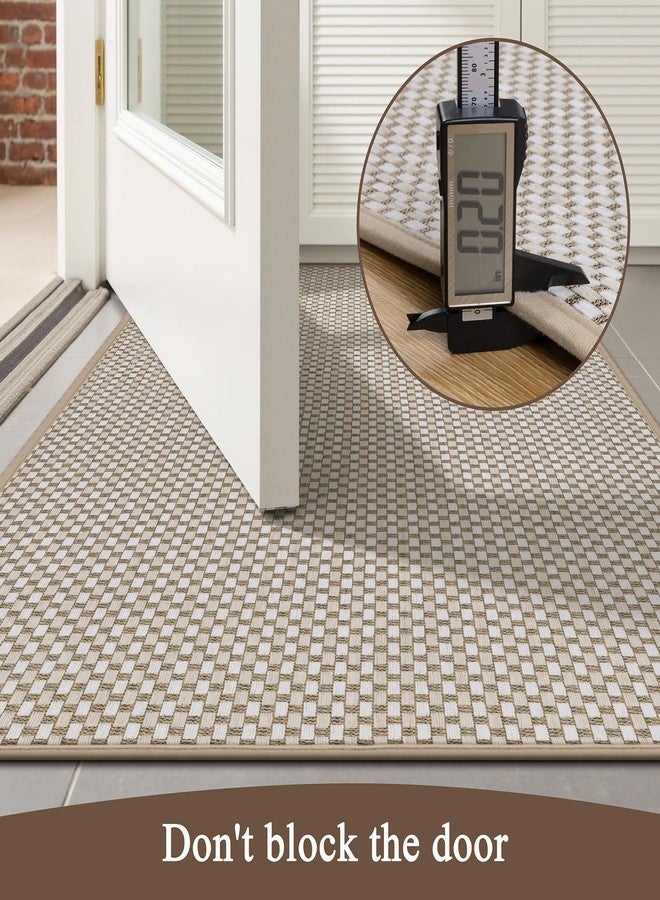 U'Artlines Door Mat 24"x36",Non Slip Rubber Backing Floor Mats, Absorbent Dirt Resistant Low-Profile Doormats, Front Door Mat for Indoor Outdoor Entry, Patio, Porch Beige - Image 4