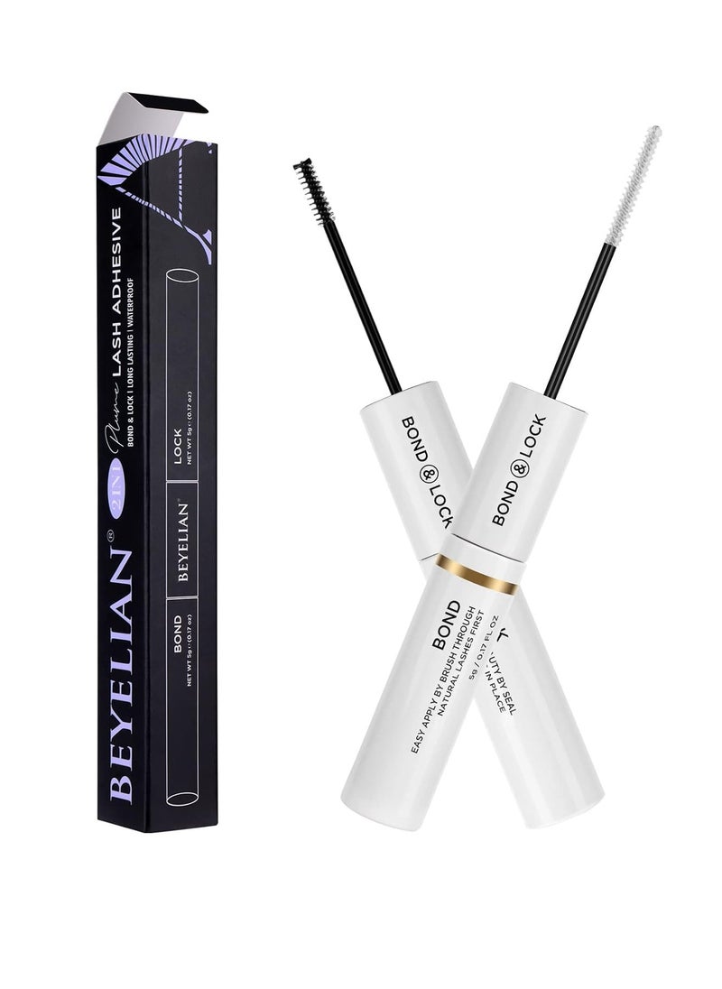 BEYELIAN BEYELIAN Lash Bond and Seal, Cluster Lash Glue for Individual Cluster Lashes DIY Eyelash Extensions Latex Free Aftercare Sealant with Mascara Wand Super Strong Hold 72 Hours  - Image 1