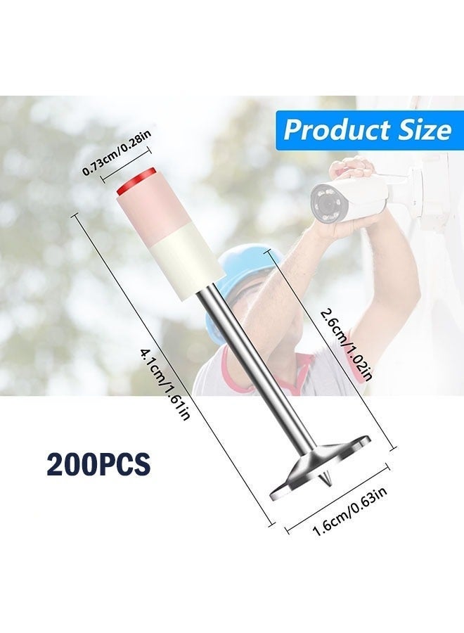 200 PCS Mini Steel Ramset Concrete Nail Gun Nails Kit, 7.3 mm Diameter Bolts, Manual Drywall Nail Gun, Pistola De Impacto para Concreto Clavos, Multi-Purpose Nail Shooter Gun Nails - Image 2