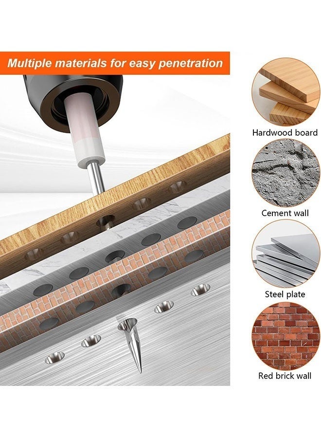 200 PCS Mini Steel Ramset Concrete Nail Gun Nails Kit, 7.3 mm Diameter Bolts, Manual Drywall Nail Gun, Pistola De Impacto para Concreto Clavos, Multi-Purpose Nail Shooter Gun Nails - Image 4